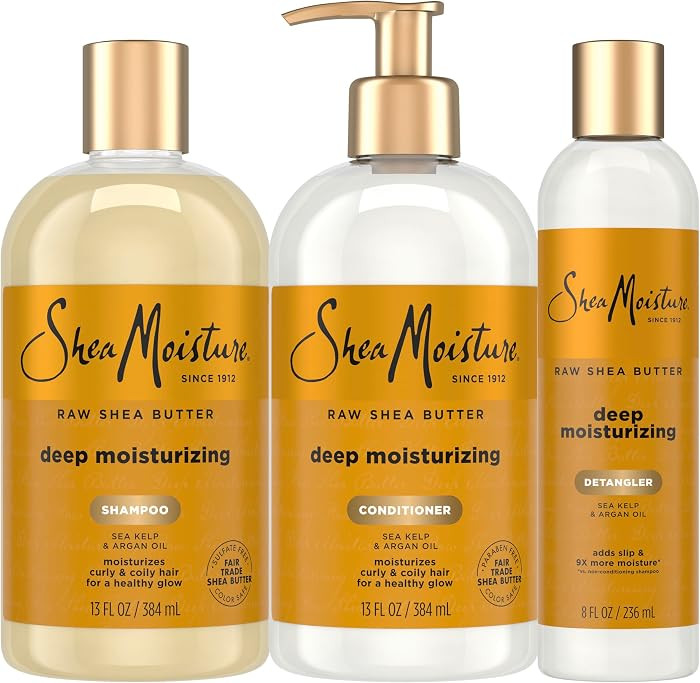 SheaMoisture Deep Moisturizing Hair Care 3 Count Raw Shea Butter For Curly, Dry and Damaged Hair ... | Amazon (US)