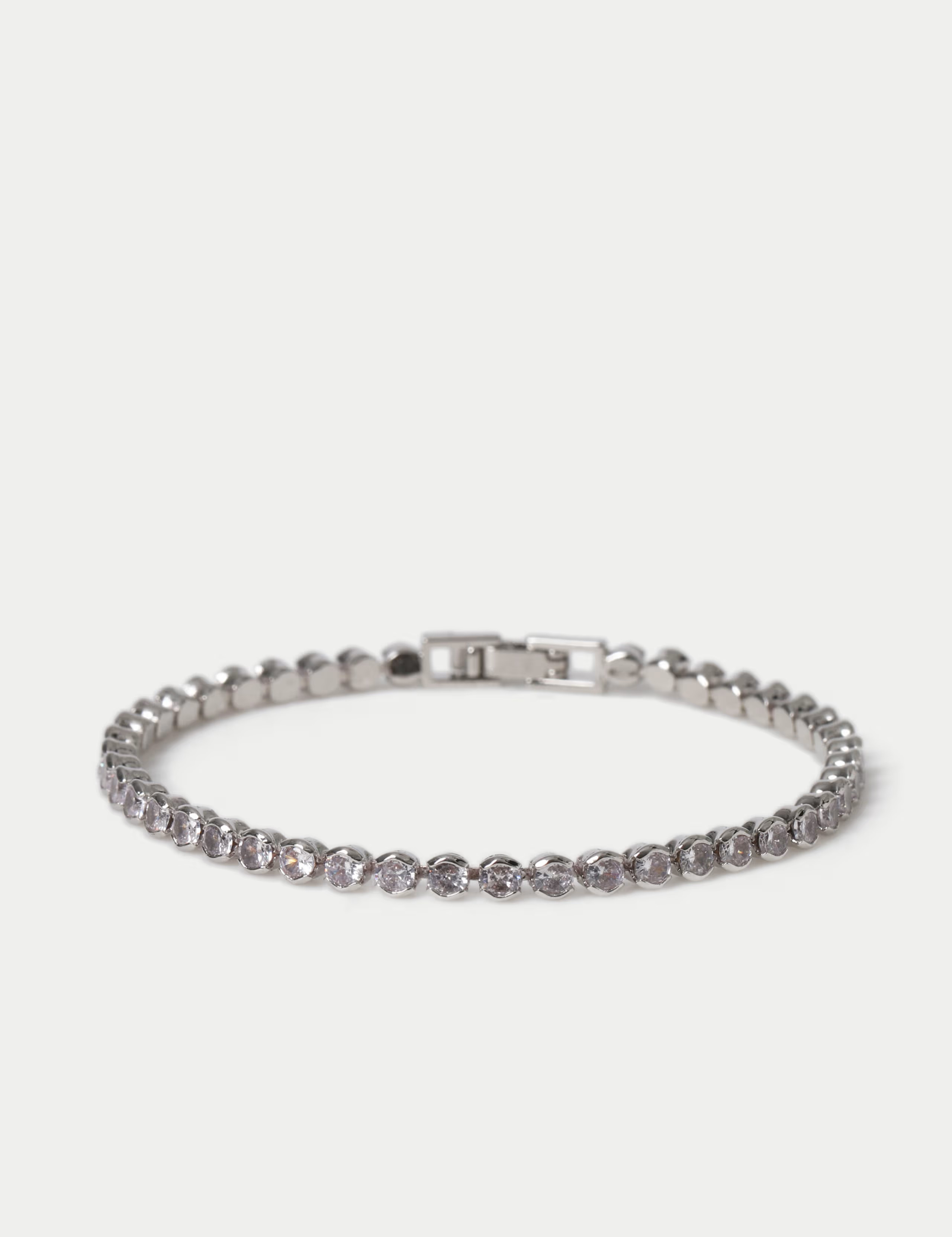 Platinum Plated Cubic Zirconia Tennis Bracelet | Marks & Spencer (UK)