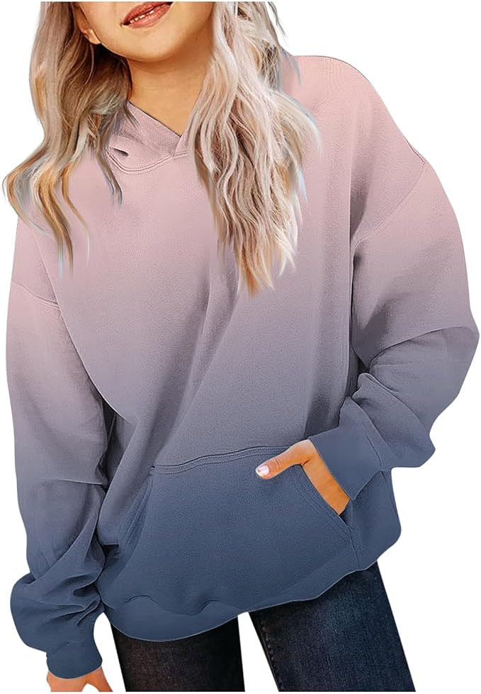 LRMQS Hoodies for Teen Girls Cute Trendy Youth Long Sleeve Oversized Hooded Sweatshirts Tween Top... | Amazon (US)