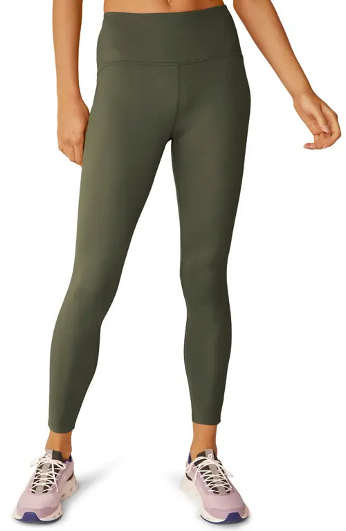 Beyond Yoga POWERBEYOND™ Strive High Waisted Midi Leggings in Modern Olive at Nordstrom, Size Large | Nordstrom