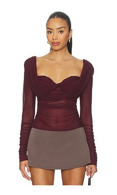MAJORELLE Simone Top in Oxblood from Revolve.com | Revolve Clothing (Global)
