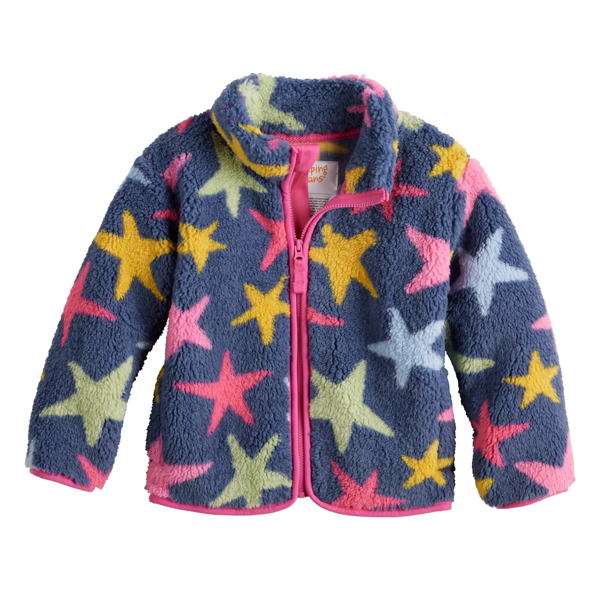 Toddler Girl Jumping Beans® Printed Sherpa Fleece Jacket | Kohl's