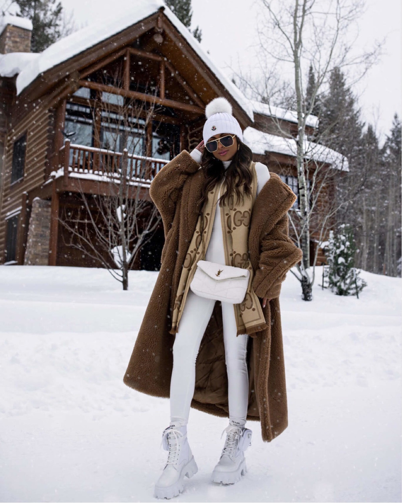 Winter travel outfit / apres ski / ski outfit  
Max Mara teddy bear coat linking budget options 
Naked wardrobe catsuit
Prada combat boots 
Gucci scarf 
Mom Lee beanie 

#LTKSeasonal #LTKFindsUnder100 #LTKTravel