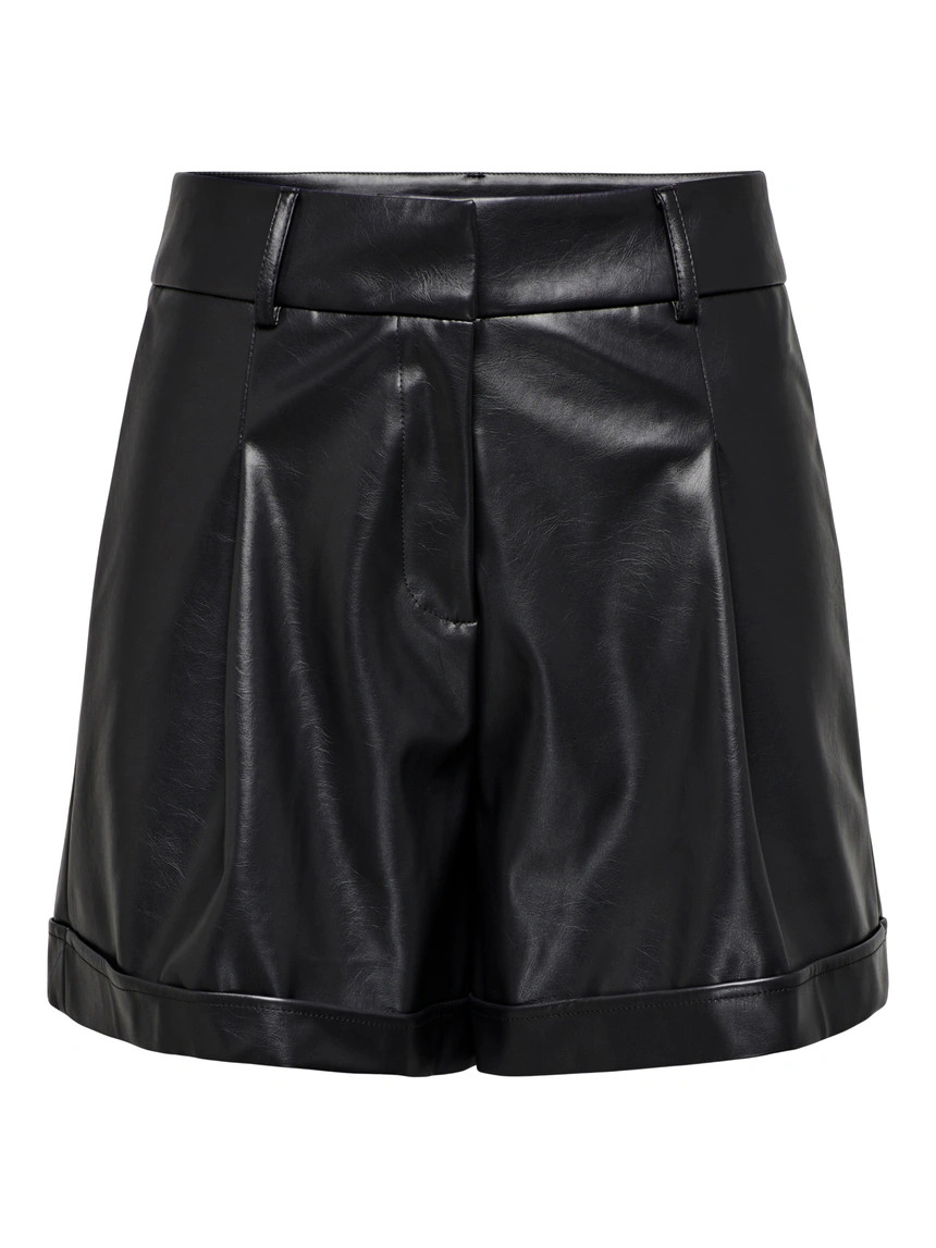 ONLODA Mid waist Regular Fit Synthetic leather shorts | ONLY® | Only.com