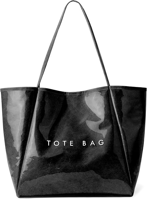 KALIDI PVC Tote Bag Women Large Kraft Paper Travel Beach Bag Jelly Purses | Amazon (US)