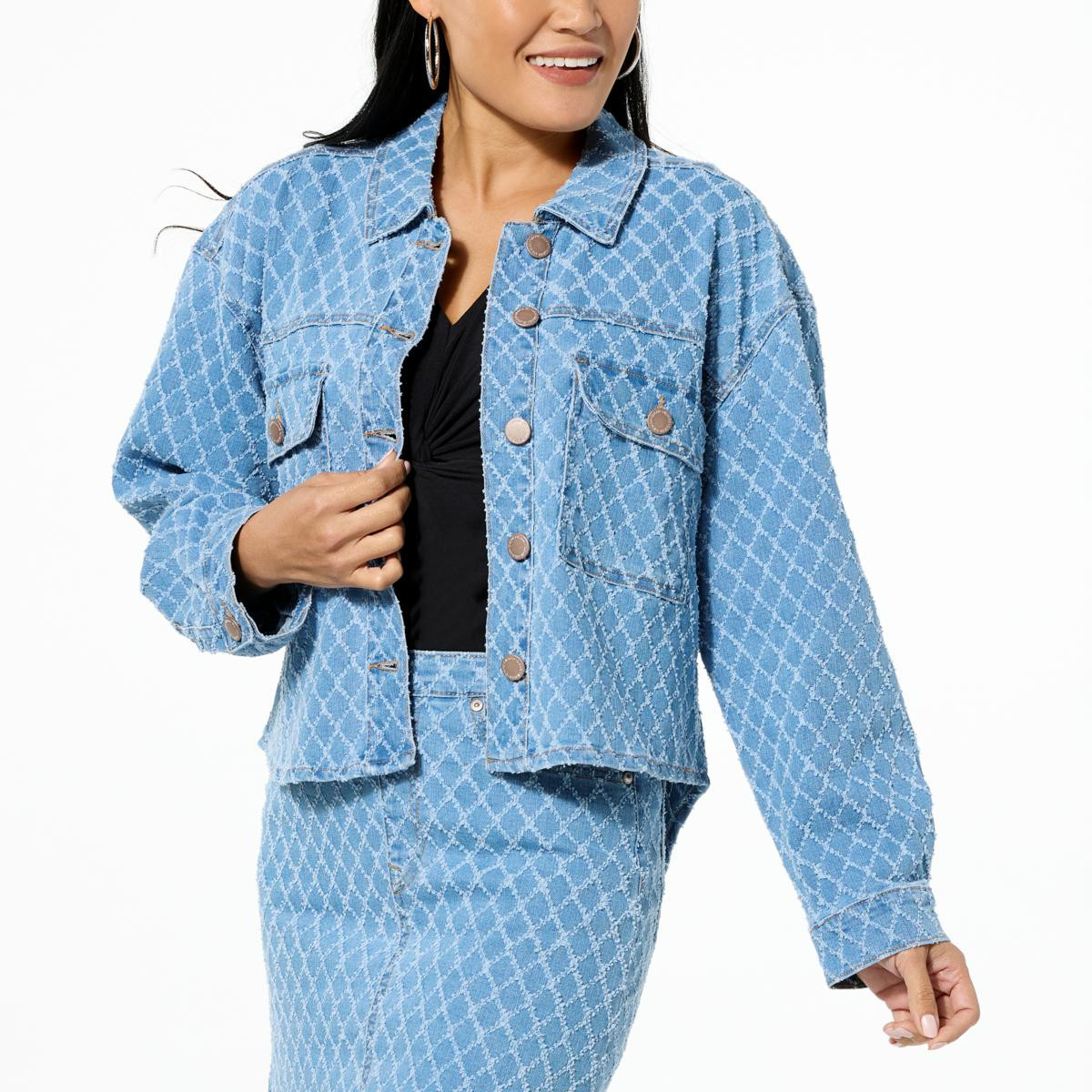 DG2 by Diane Gilman Diamond Laser Relaxed Denim Jacket | HSN