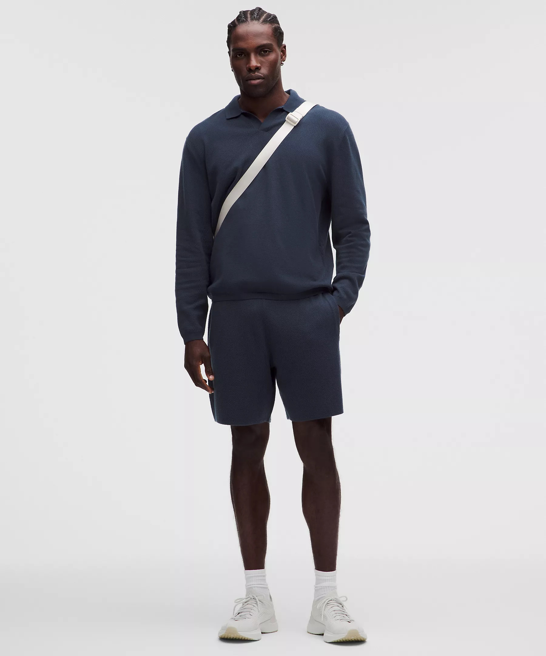 Cotton-Blend Knit Long-Sleeve Polo Shirt | Lululemon (US)