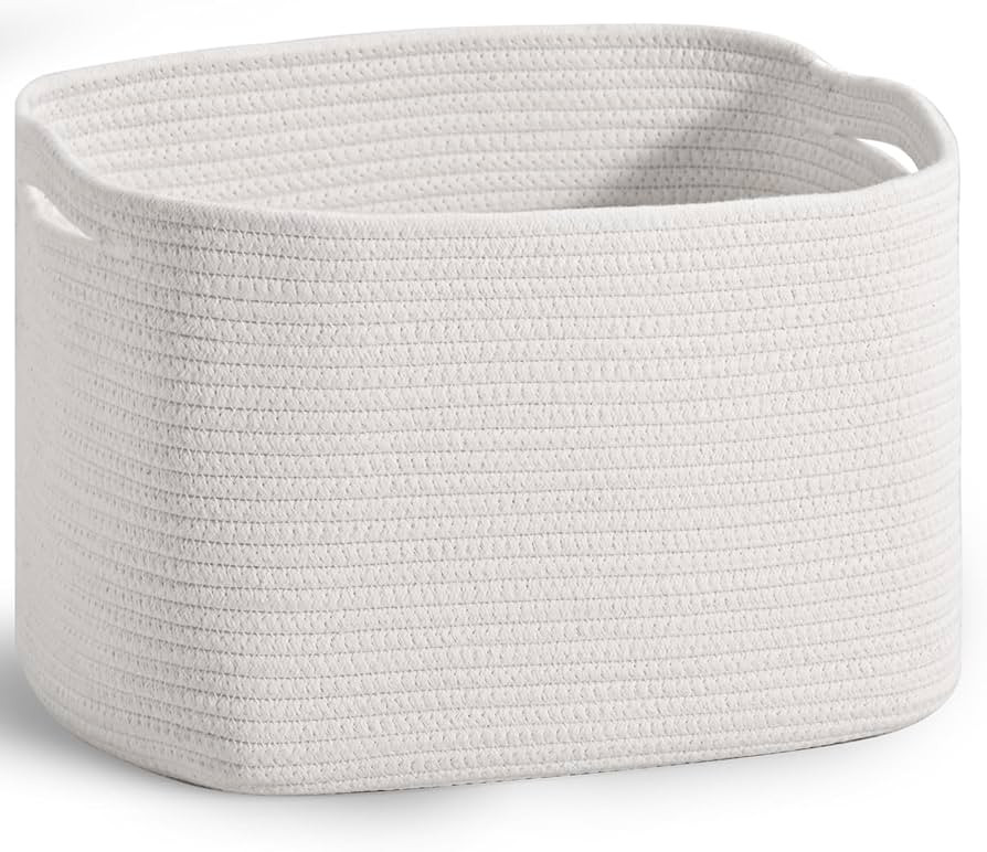 Woven Cotton Rope Storage Basket for Organizing, Cute Decorative Baskets for Gifts Empty, Organiz... | Amazon (US)