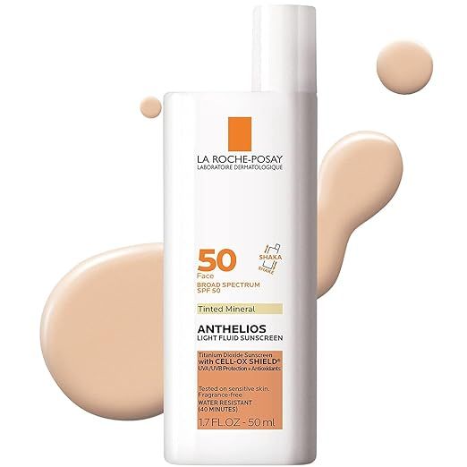 La Roche-Posay Anthelios Tinted Sunscreen SPF 50 | Ultra-Light Fluid Mineral Sunscreen for Face w... | Amazon (US)
