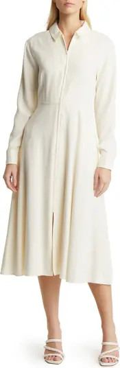 Nordstrom Front Zip Long Sleeve Midi Dress | Nordstrom | Nordstrom