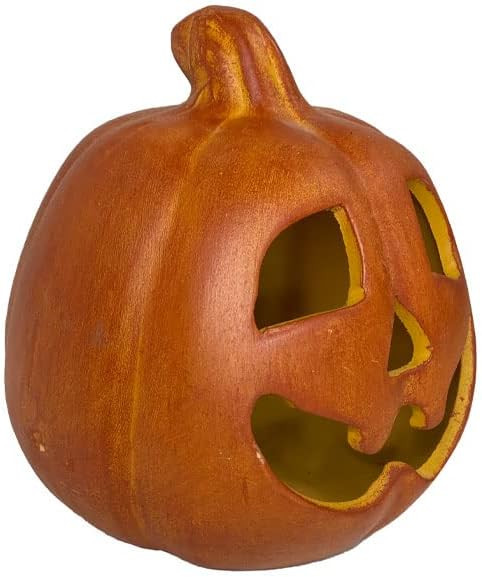 4 Seasonal Trends Artisanal Terra Cotta Jack-O-Lantern Luminaries, Pack of 2 | Amazon (US)