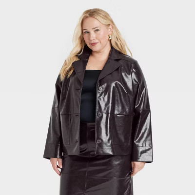 Women's Faux Leather Jacket - A New Day™ BrownThis item is not available | Target