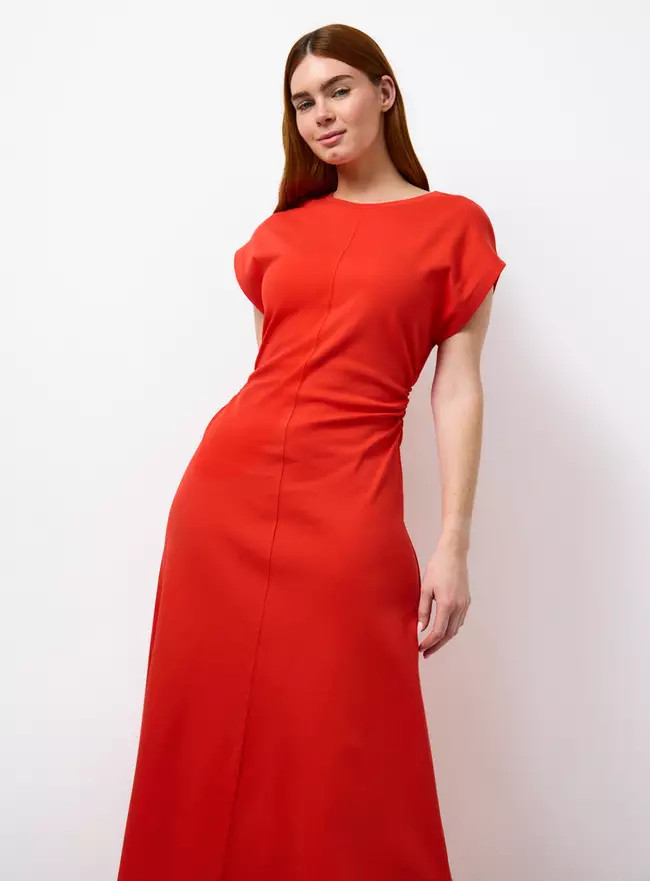 Buy Red Jersey Fabric Cinched Column Dress 22 | Midaxi | Tu | Tu Clothing