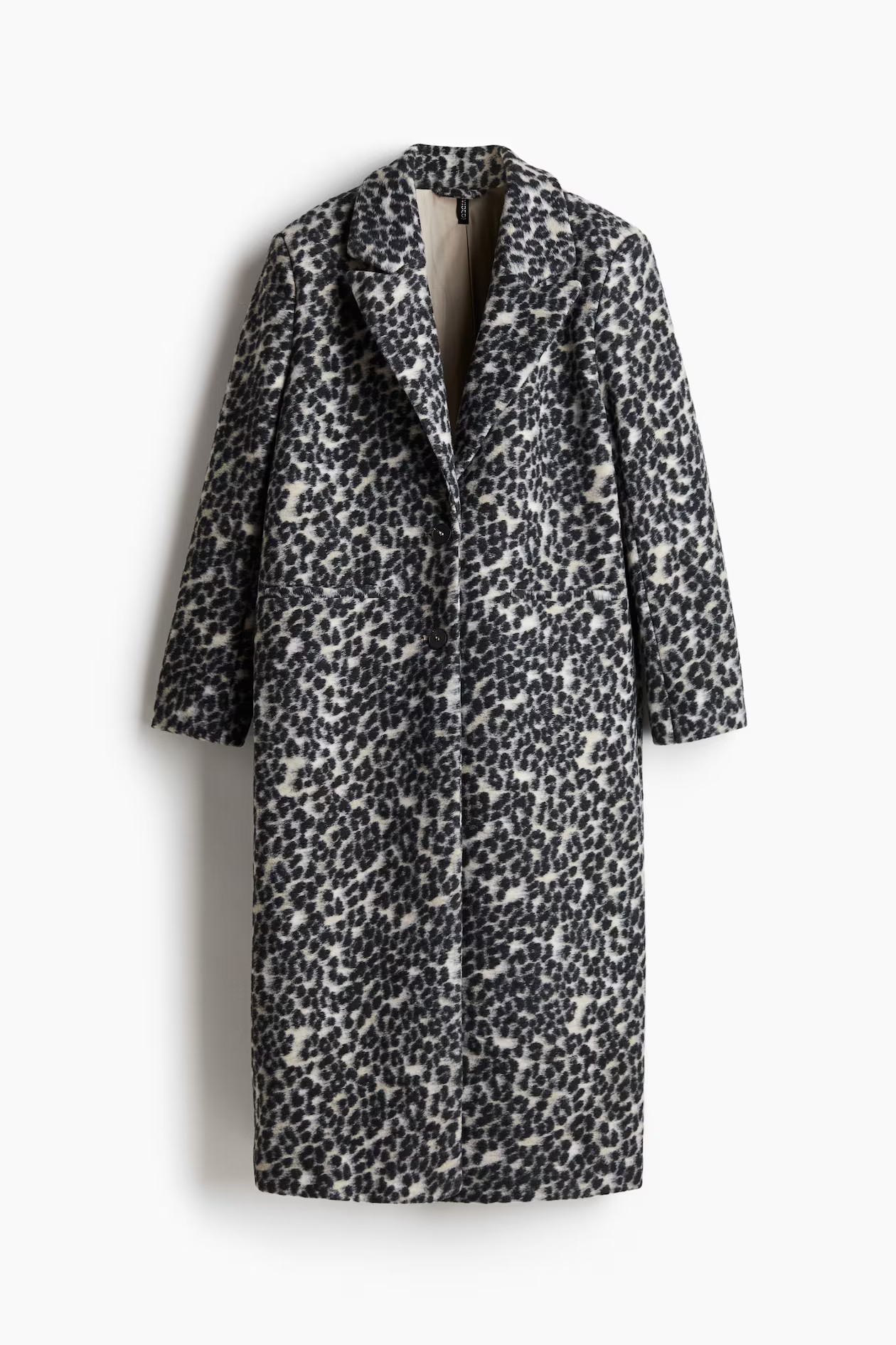 Abrigo de botonadura sencilla - Gris oscuro/Estampado leopardo - MUJER | H&M ES | H&M (FR, IT, ES, PT, BE)