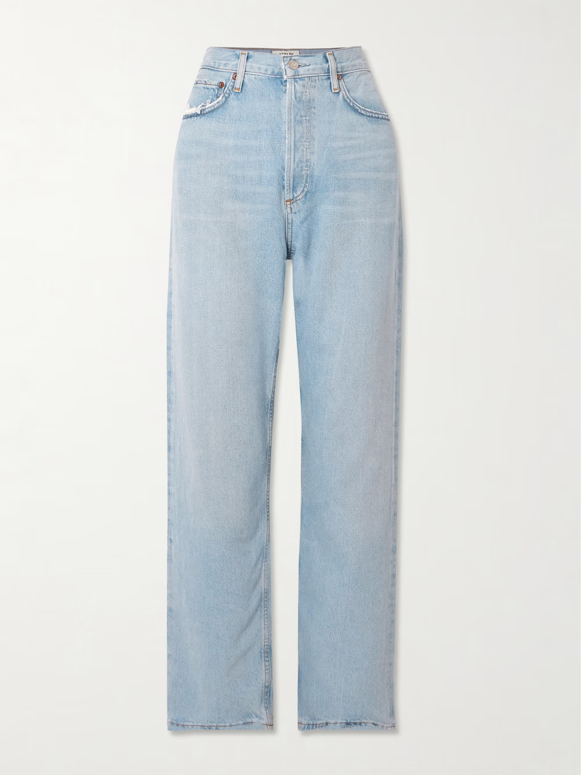90's distressed mid-rise straight-leg organic jeans | NET-A-PORTER (UK & EU)