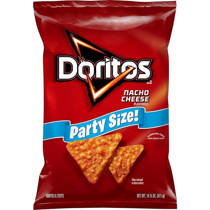 Doritos Tortilla Chips, Nacho Cheese Chips, Party Size, 14.5oz Bag | Amazon (US)