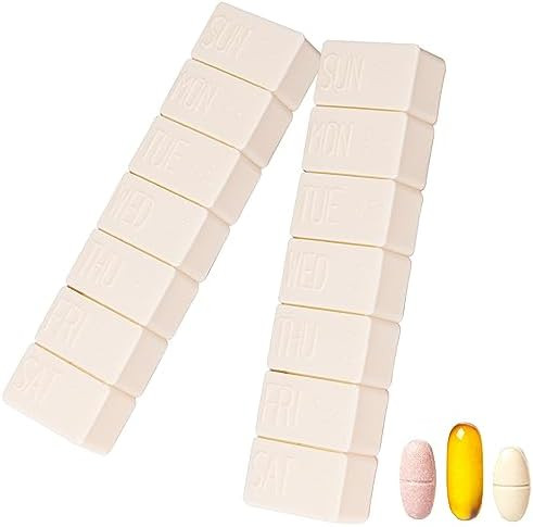 2Pack Weekly Pill Organizer,Extra Large 7 Days Cute Pill Cases Travel Daily Pill Box for Vitamin ... | Amazon (US)
