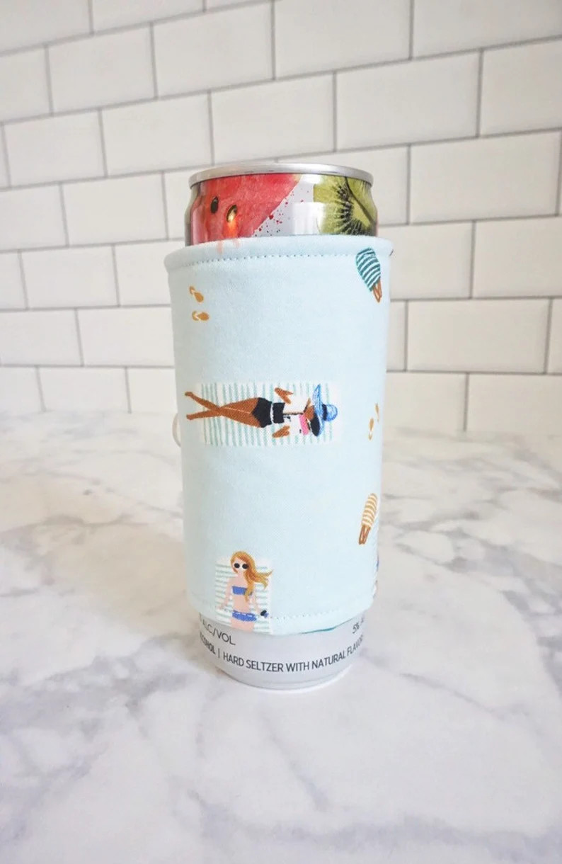 Reusable Slim Can Sleeve - Beach Babe Print | Etsy (US)