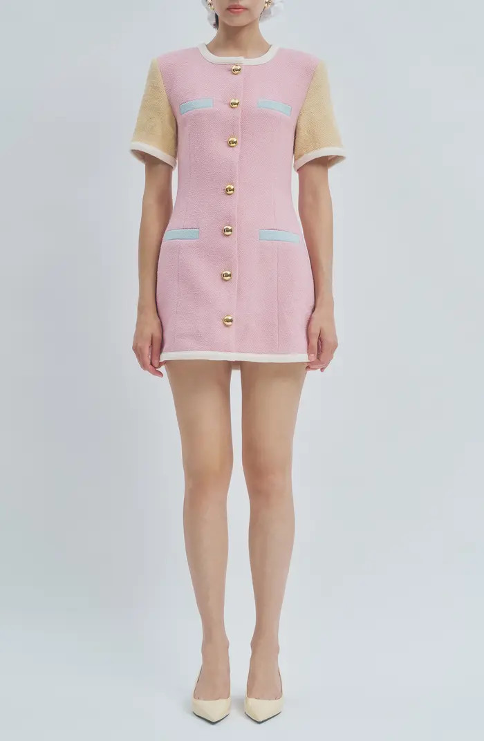 Taylor Colorblock Tweed Minidress | Nordstrom