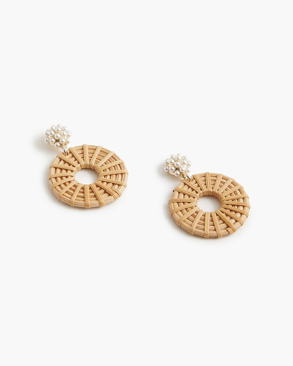 Pearl woven circle statement earrings | J.Crew Factory