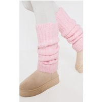 Baby Pink Blanket Rib Leg Warmers | PrettyLittleThing US