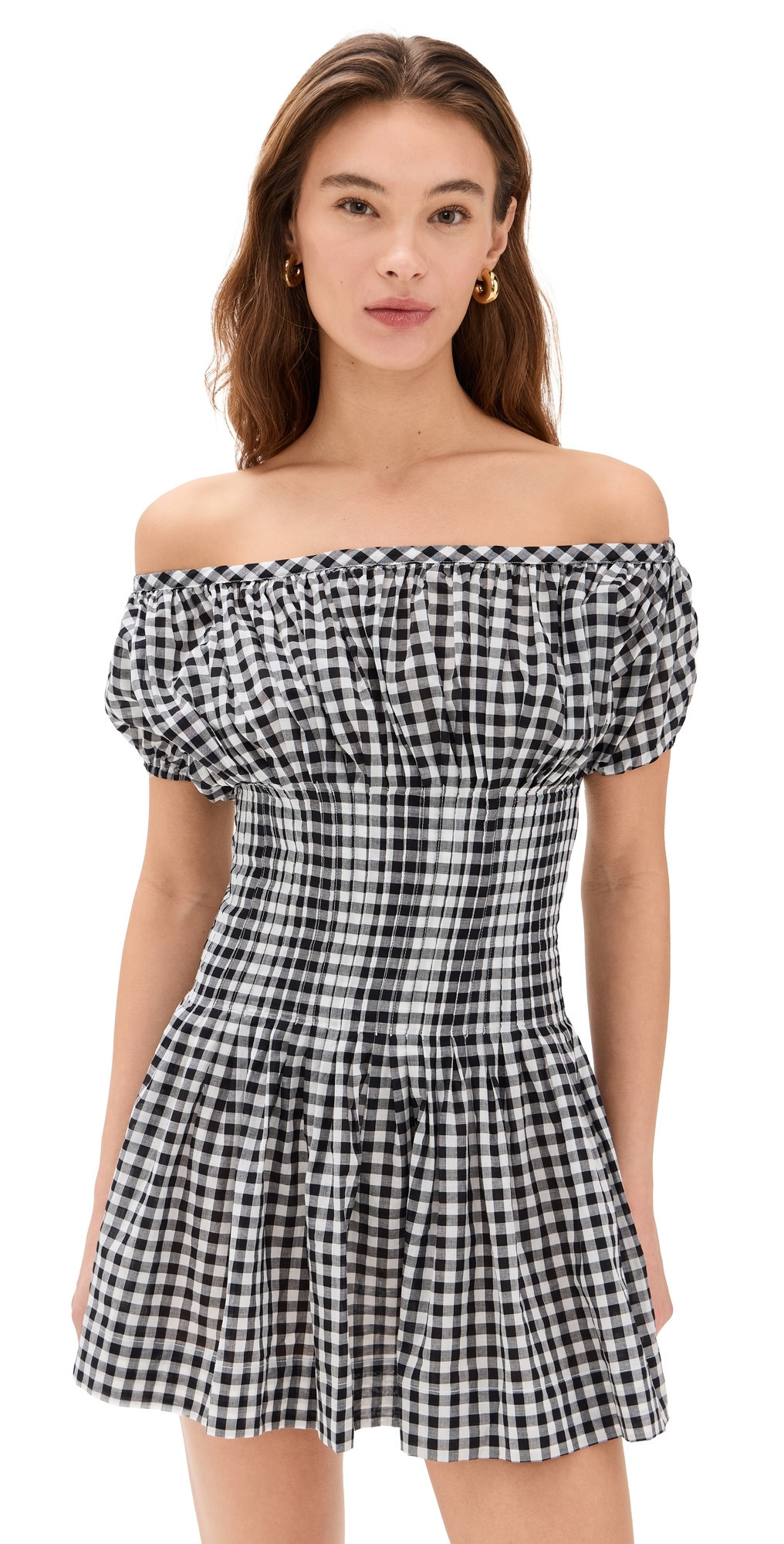 Frankies Bikinis Sadie Gauze Dress Blackberry Gingham L | Shopbop