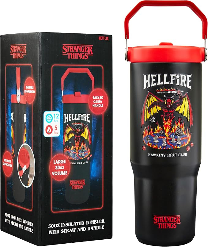 Get Trend Stranger Things Tumbler Stainless Steel with Straw 30oz Kids Teens Insulated Cup with L... | Amazon (US)