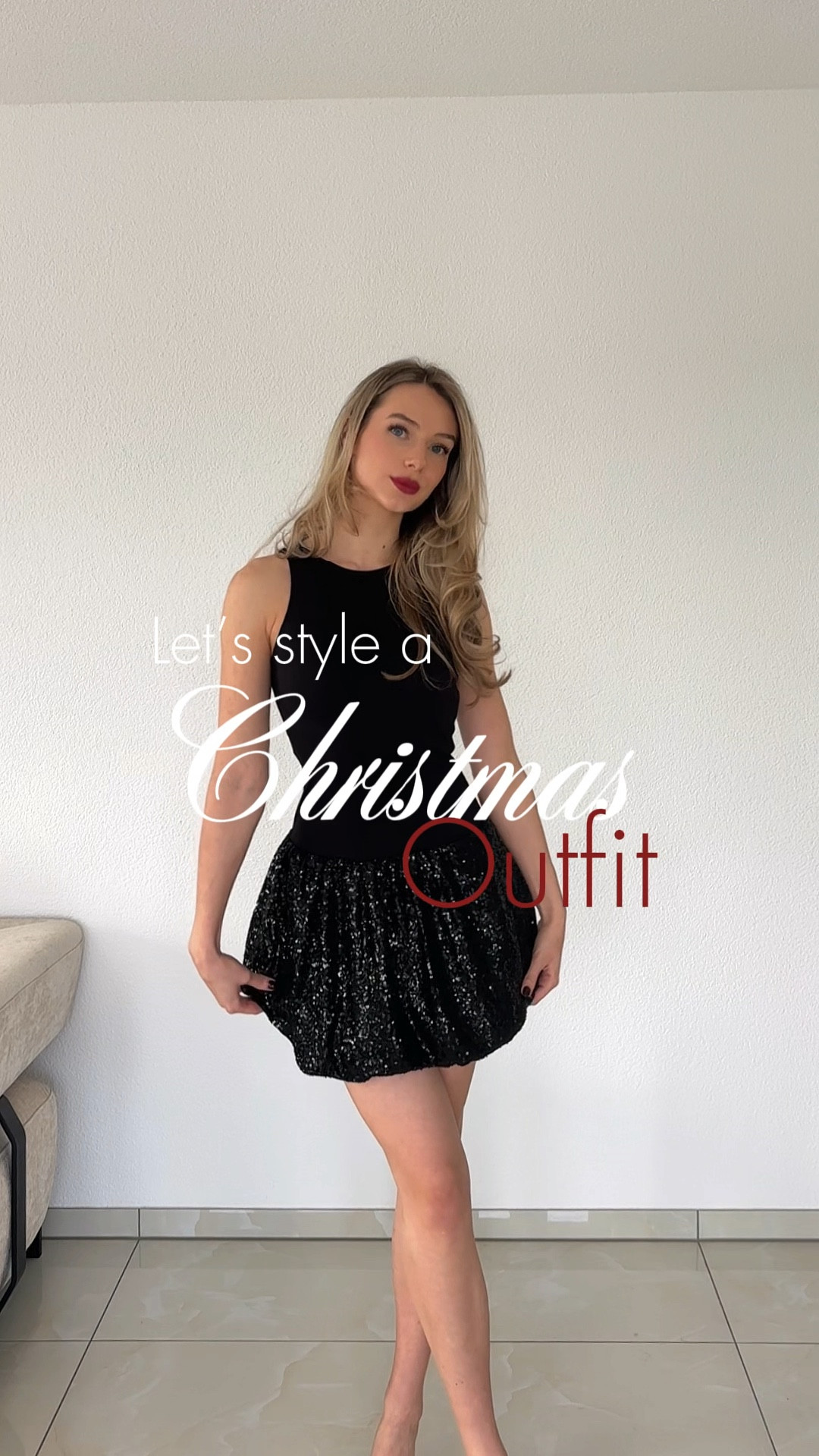 Cute chic Christmas Outfit with balloonskirt snd sequins❄️🖤✨

#LTKSeasonal #LTKHoliday #LTKParties