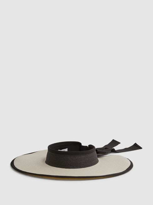 Kylie
                Oversized Raffia Visor | Reiss UK