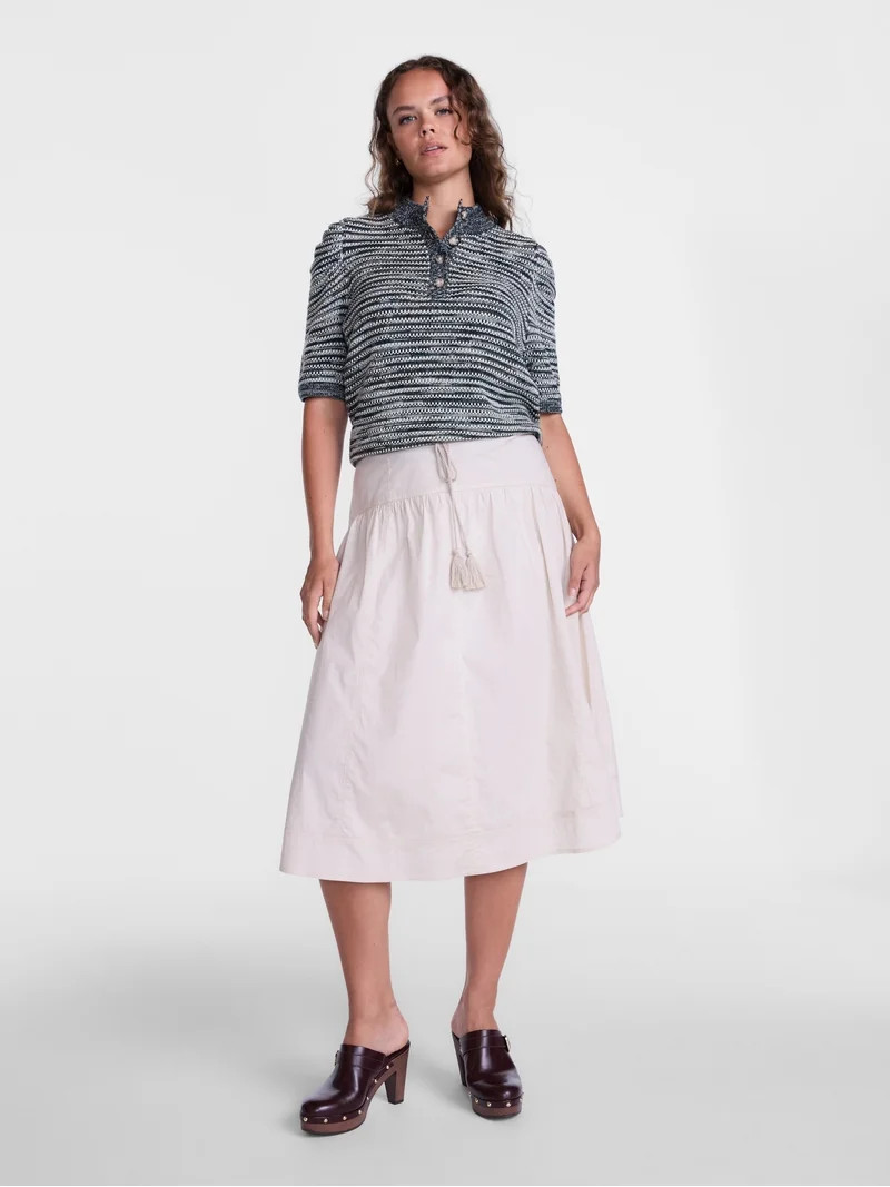 Scenario Women's and Women's Plus Tie Waist Midi Skirt, Sizes XS-4X | Walmart (US)