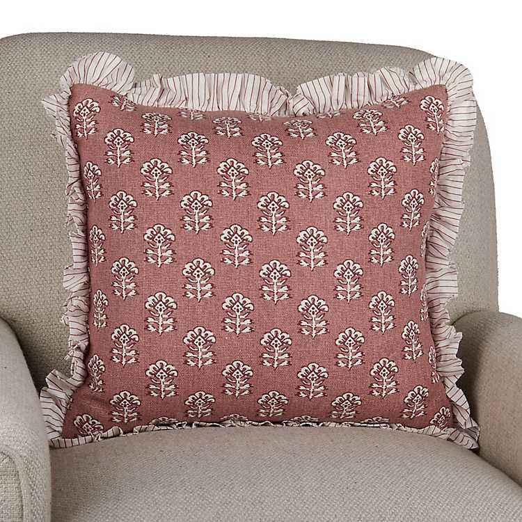 Blush Millie Floral Ruffle Pillow | Kirklands