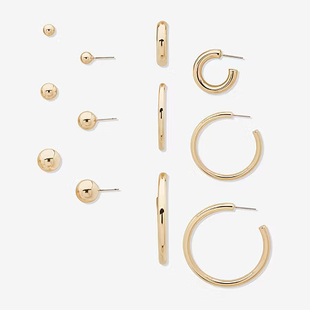 Worthington Womens 6 Pair Earring Set, One Size, Yellow | JCPenney