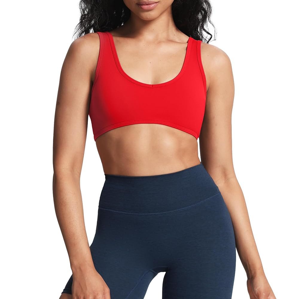 Aoxjox Women's Workout Sports Bras Basic Baddie Fitness Training Gym Bra Yoga Crop Tank | Amazon (US)