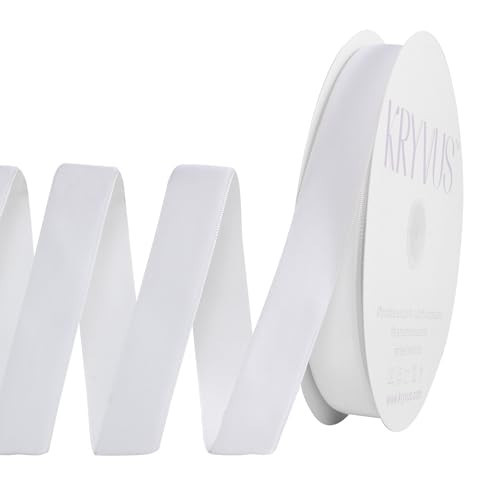 White Velvet Ribbon 1 Inch x 25Yards, Nylon Vintage Velvet Ribbons Perfect for Christmas Decoration, Handmade Craft, Gift Wrapping, Bow Making, Bouquet Packaging | Amazon (US)
