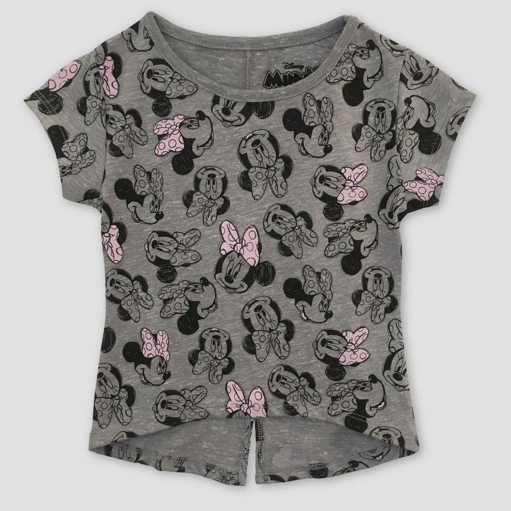 petiteToddler Girls' Disney Mickey Mouse & Friends Minnie Mouse Short Sleeve T-Shirt - Heather 12M,  | Target
