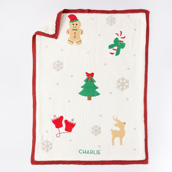 Holiday Knit Sherpa Baby Blanket, Christmas | Mark and Graham
