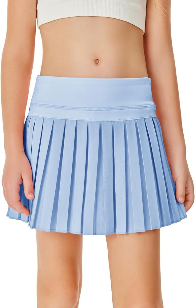 Haloumoning Girls Pleated Skirts with Shorts Athletic Tennis Skorts Sport Performance Skirt with ... | Amazon (US)