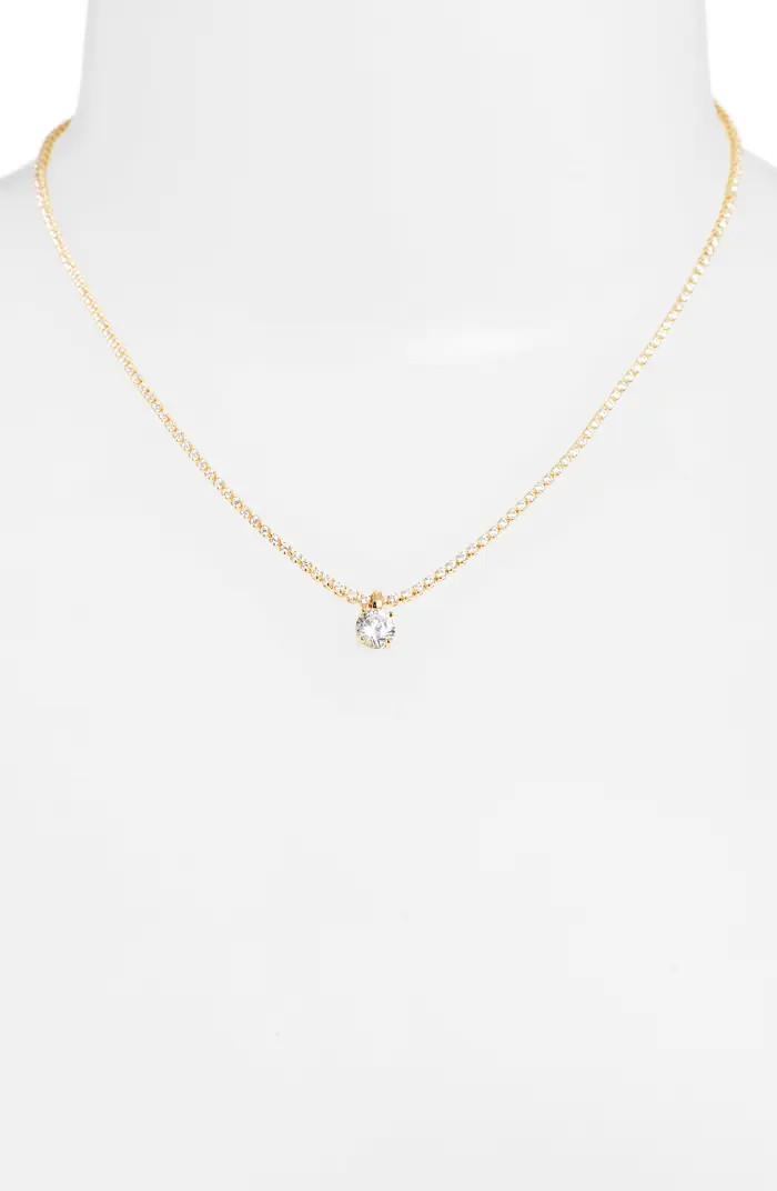 Cubic Zirconia Pendant Tennis Necklace | Nordstrom