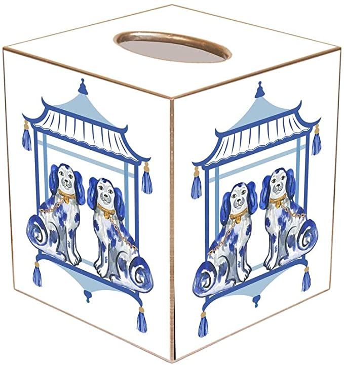 Marye-Kelley Staffordshire Chic Blue Tissue Box Cover, Chinoiserie Boutique Tissue Cover, Decorat... | Amazon (US)