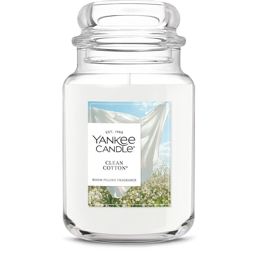 Yankee Candle Clean Cotton Scented Candle, 22oz Large Jar with up to 150 Hour Burn Time, Giftable... | Amazon (US)