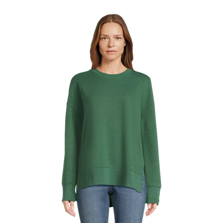 Time and Tru Women's High Low Pullover Sweatshirt, Sizes S-3XL | Walmart (US)