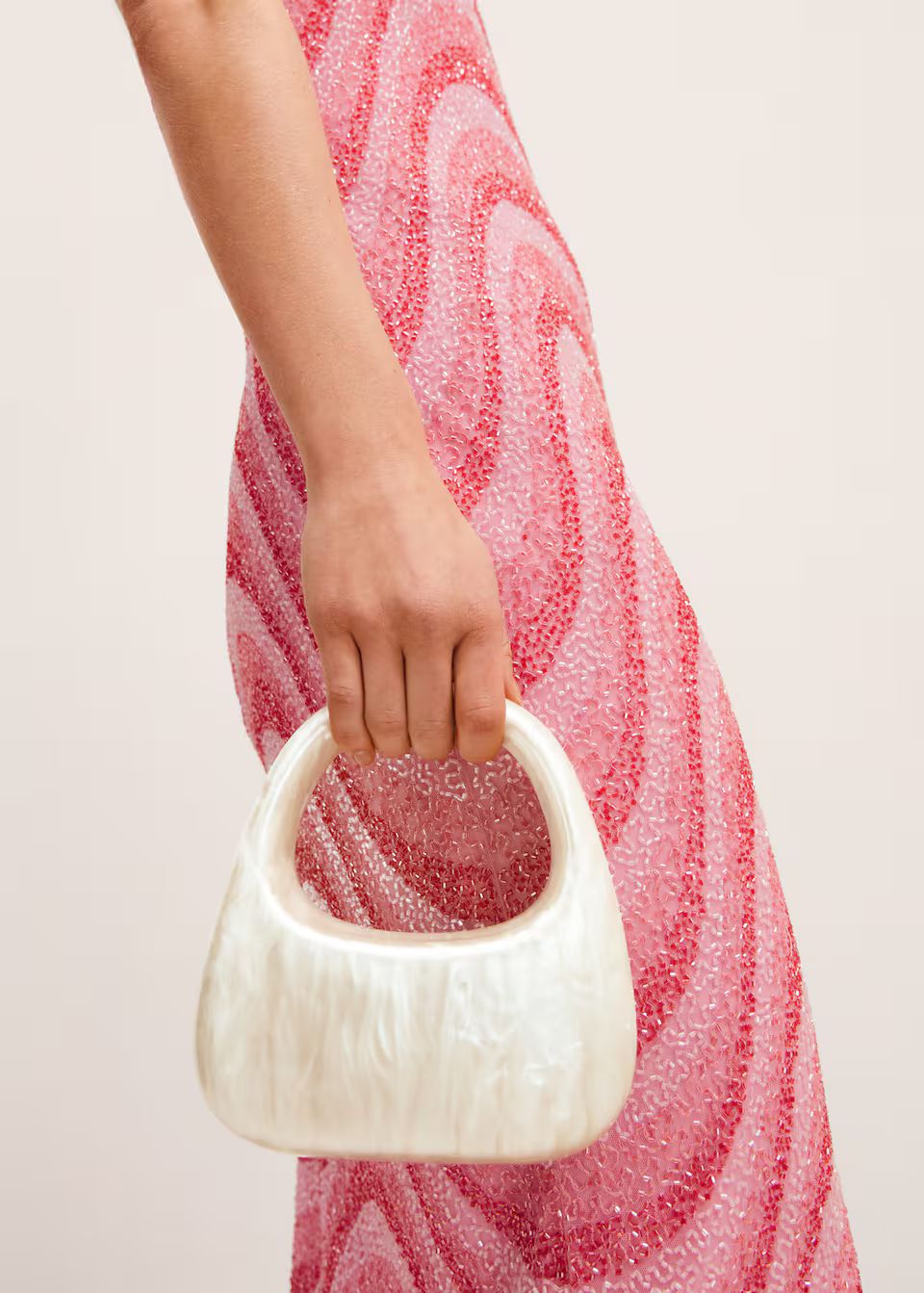Pearl-effect clutch bag -  Women | Mango USA | MANGO (US)