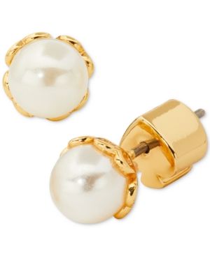 Kate Spade New York Gold-Tone Imitation Pearl Stud Earrings | Macys (US)