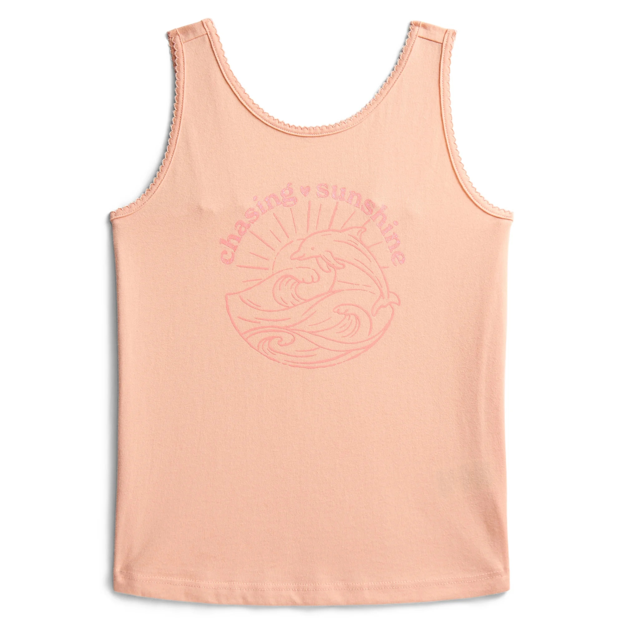 Wonder Nation Little Girls' Graphic Tank Top with Scalloped Trim, Sizes 4-10 | Walmart (US)