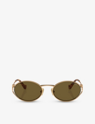MU 52YS round-frame tinted-lens metal sunglasses | Selfridges