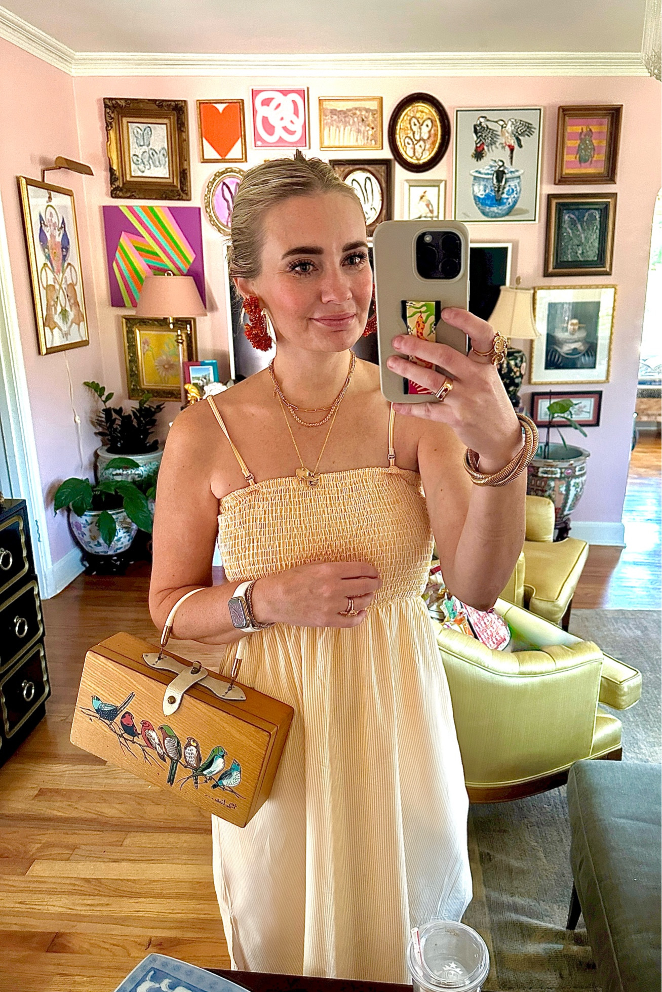 Dress says online it’s yellow but I swear I see orange 🍊 😂 it’s a new dress debate! $19 dress for this 98 degree day ☀️ 

#LTKFindsUnder100 #LTKFindsUnder50 #LTKSummerSales