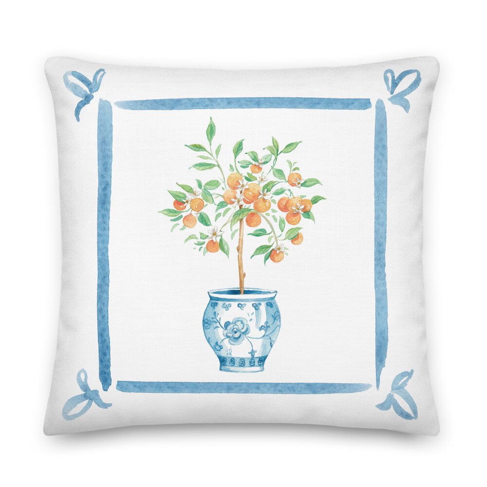 Ginger Jar Orange Tree Pillow — Simply Jessica Marie | Simply Jessica Marie