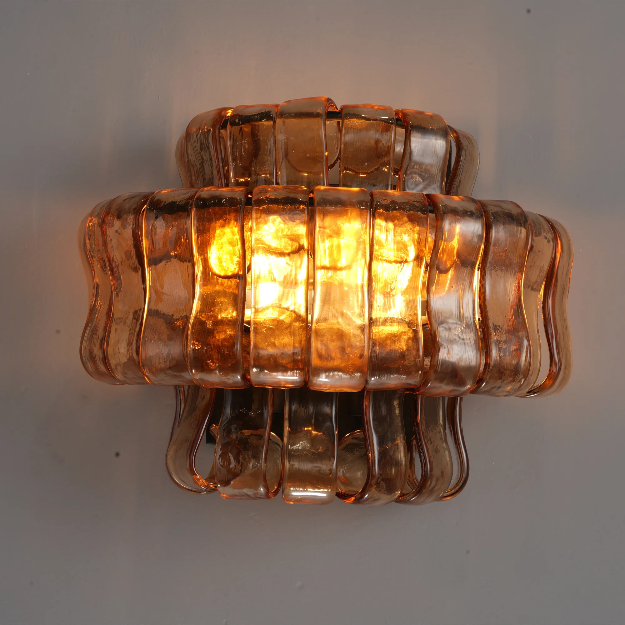 Hokku Designs Camillei 2 - Light 12.6'' Black/Gold Wall Sconce Light With Glass Tube For Bathroom... | Wayfair North America