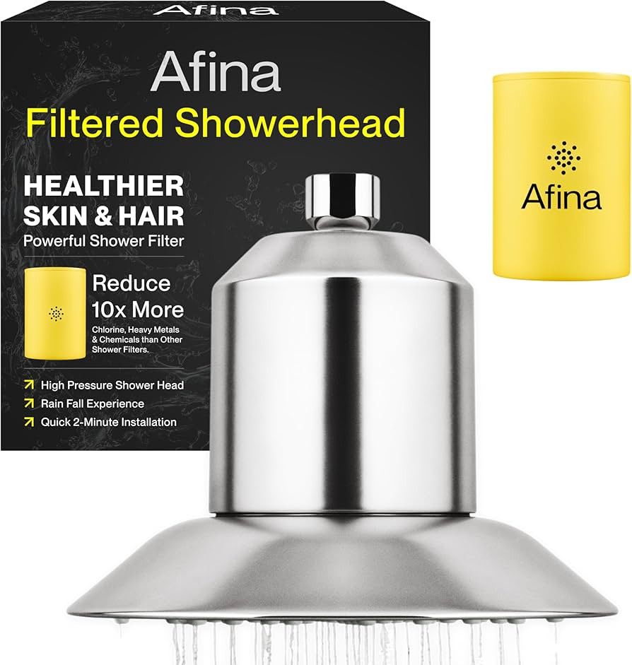 Afina Filtered Shower Head - Water Softener Showerhead with KDF-55 Shower Filter for Hard Water -... | Amazon (US)