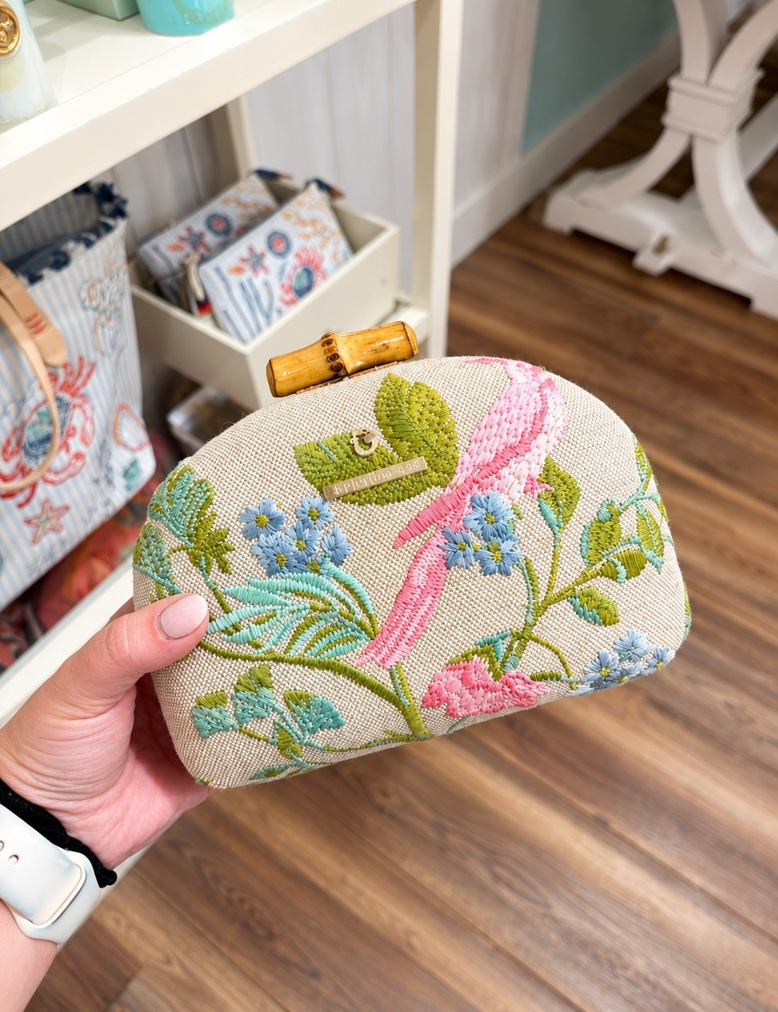 Coastal girl summer but make it handbags 🌴🩷 absolutely obsessed with every single detail from this collection… the embroidery, bamboo accents, palm prints, all of it!! These pieces look SO luxe in person and would be perfect for beach trips, resort dinners, summer weddings, or just adding a little color to your everyday outfits ✨ #LTKstyle #LTKtravel #ResortStyle #CoastalStyle #BeachVacation #SummerAccessories #VacationStyle #HandbagCollection #ColorfulStyle #PalmPrint #SummerFashion #LTKunder100 #BoutiqueFinds #BeachyVibes #TropicalStyle #SummerMustHaves #VacationReady #CoastalGrandmother #PreppyStyle #IslandStyle

#LTKgrwm #LTKootd #LTKmomlife